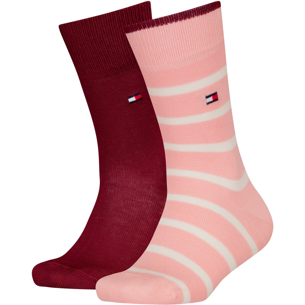 Køb Tommy Hilfiger Soft Pink/Rouge Kids Strømper 2-Pak Breton Stripe | Luksusbaby