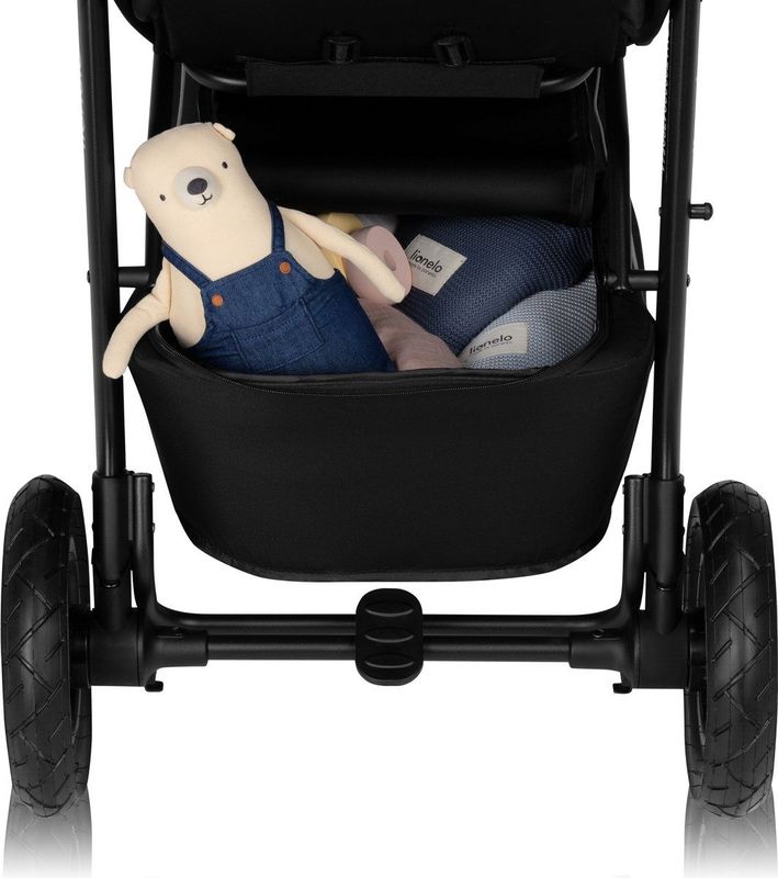 Lionelo - Natt - Kinderwagen - Zwart - Verstelbare Rugleuning - XXL Luifel met UPF50+