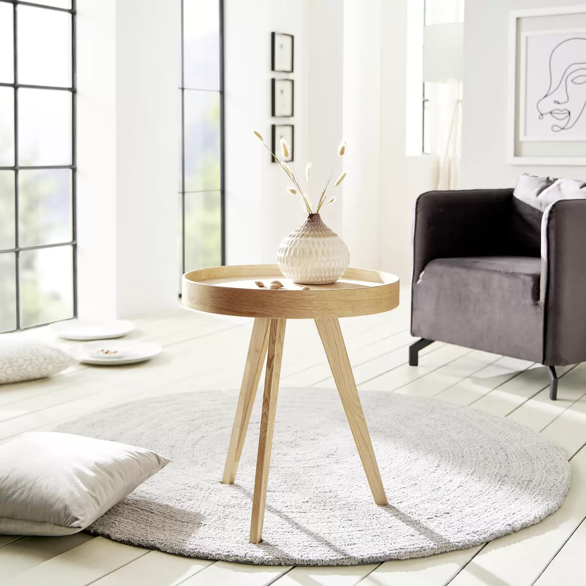 Salontisch rund Wood Eiche