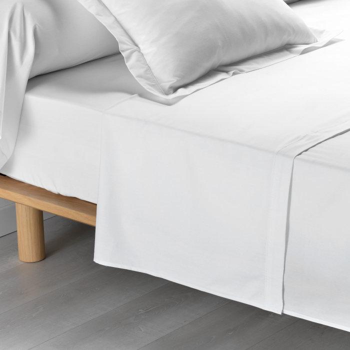 DRAP PLAT 2 P 240X300CM PERCALE UNI BLANC POINT BOURDON
