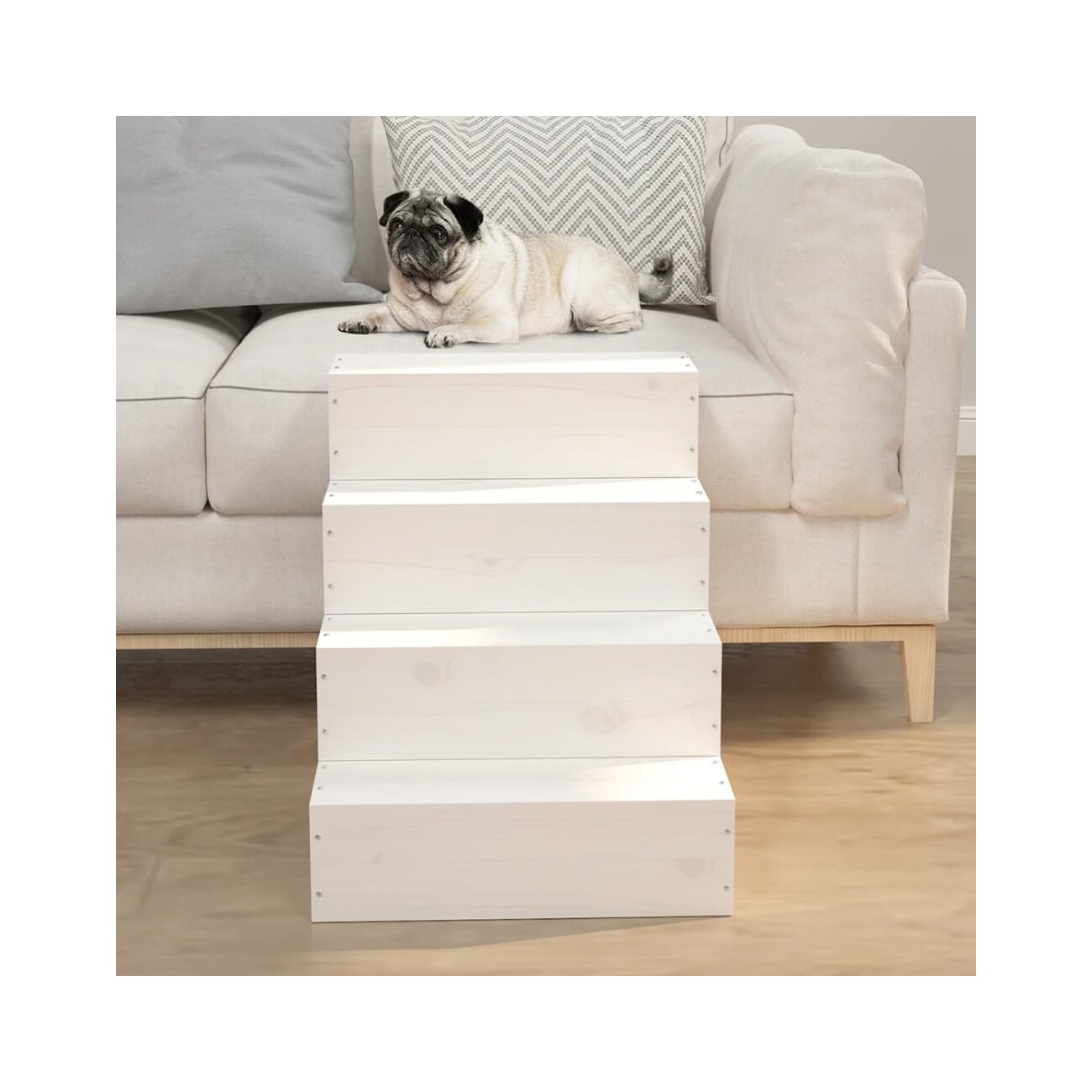 VidaXL Haustiertreppe L (40x49x47 cm) weiß