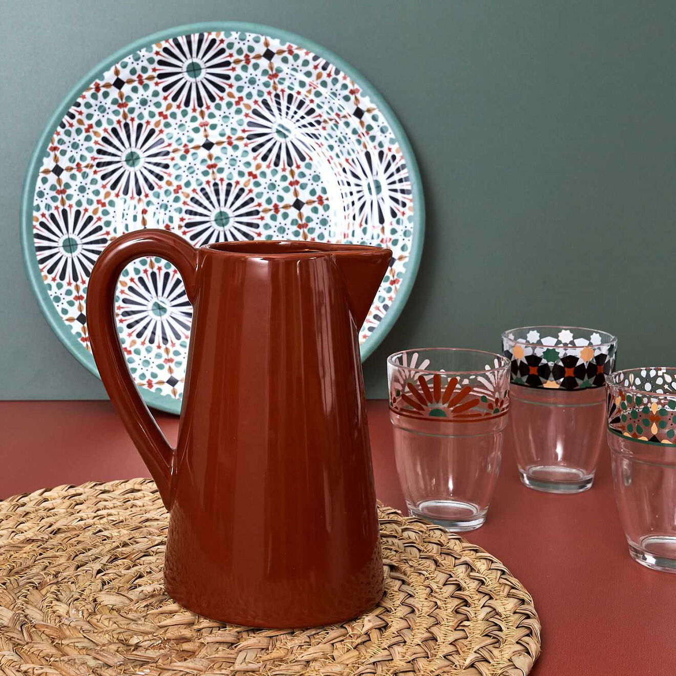 Home Deco Factory Pichet terracotta orange - 18.8x15.8x9.8 cm