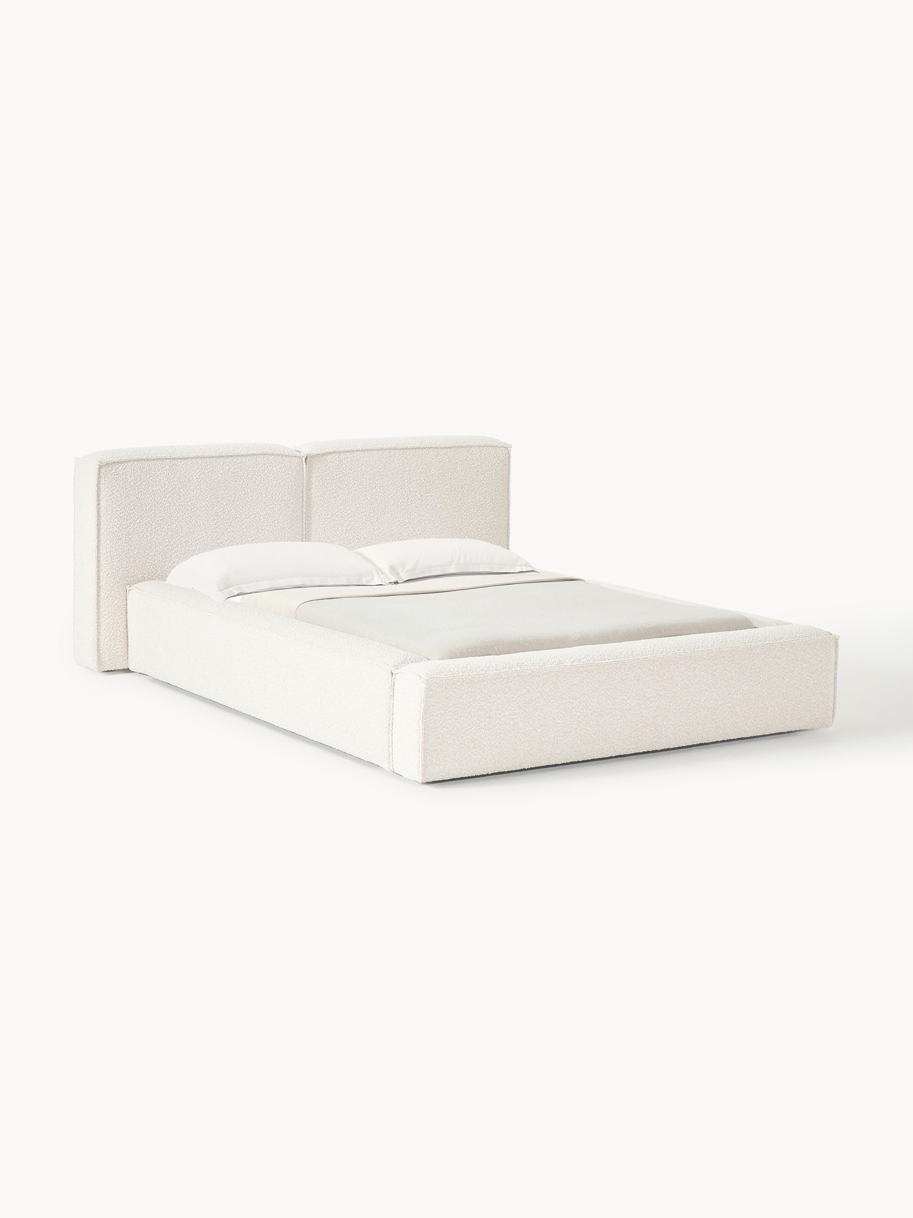 Bouclé gestoffeerd bed Lennon