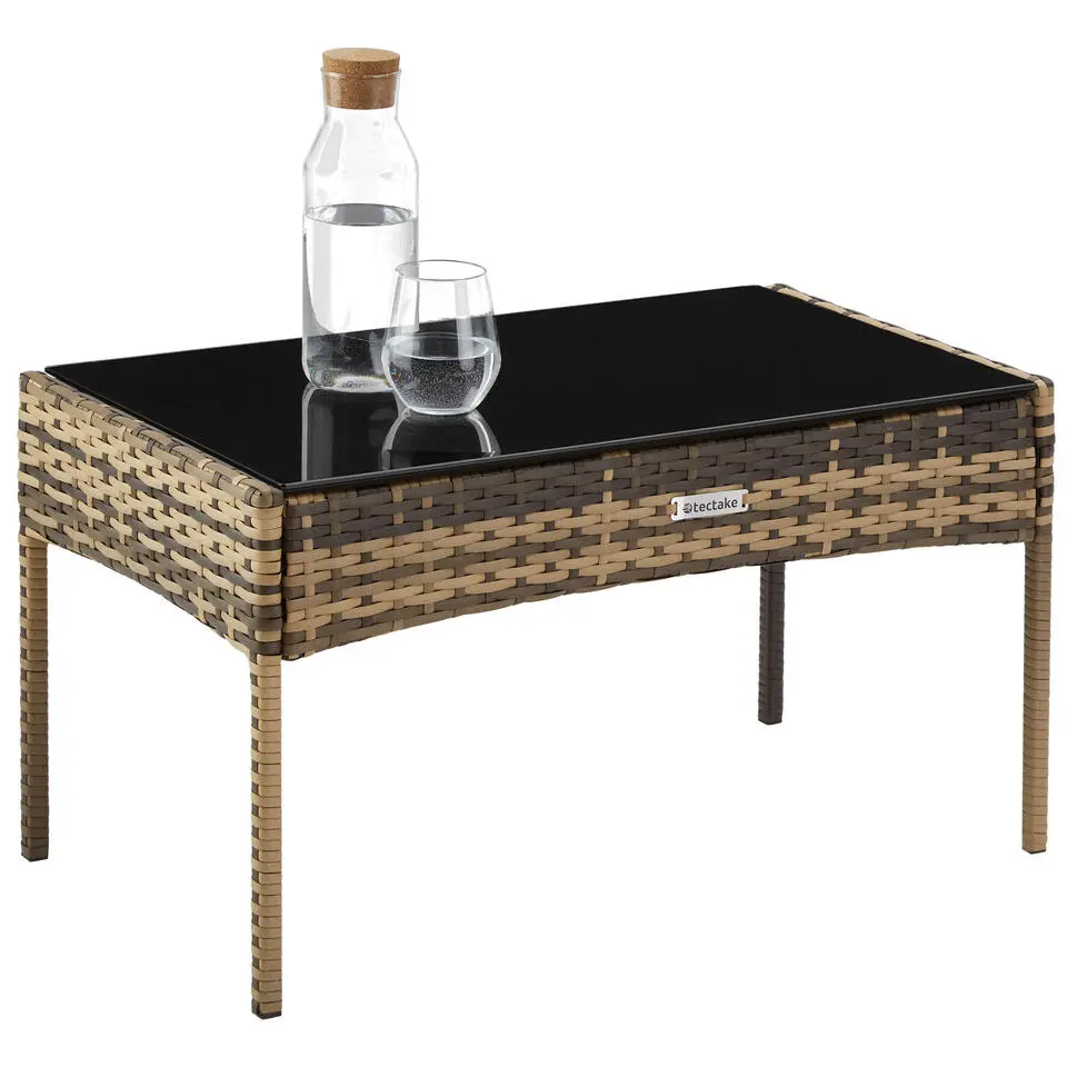 tectake Wicker loungeset Palese voor 4 persone - Natuur