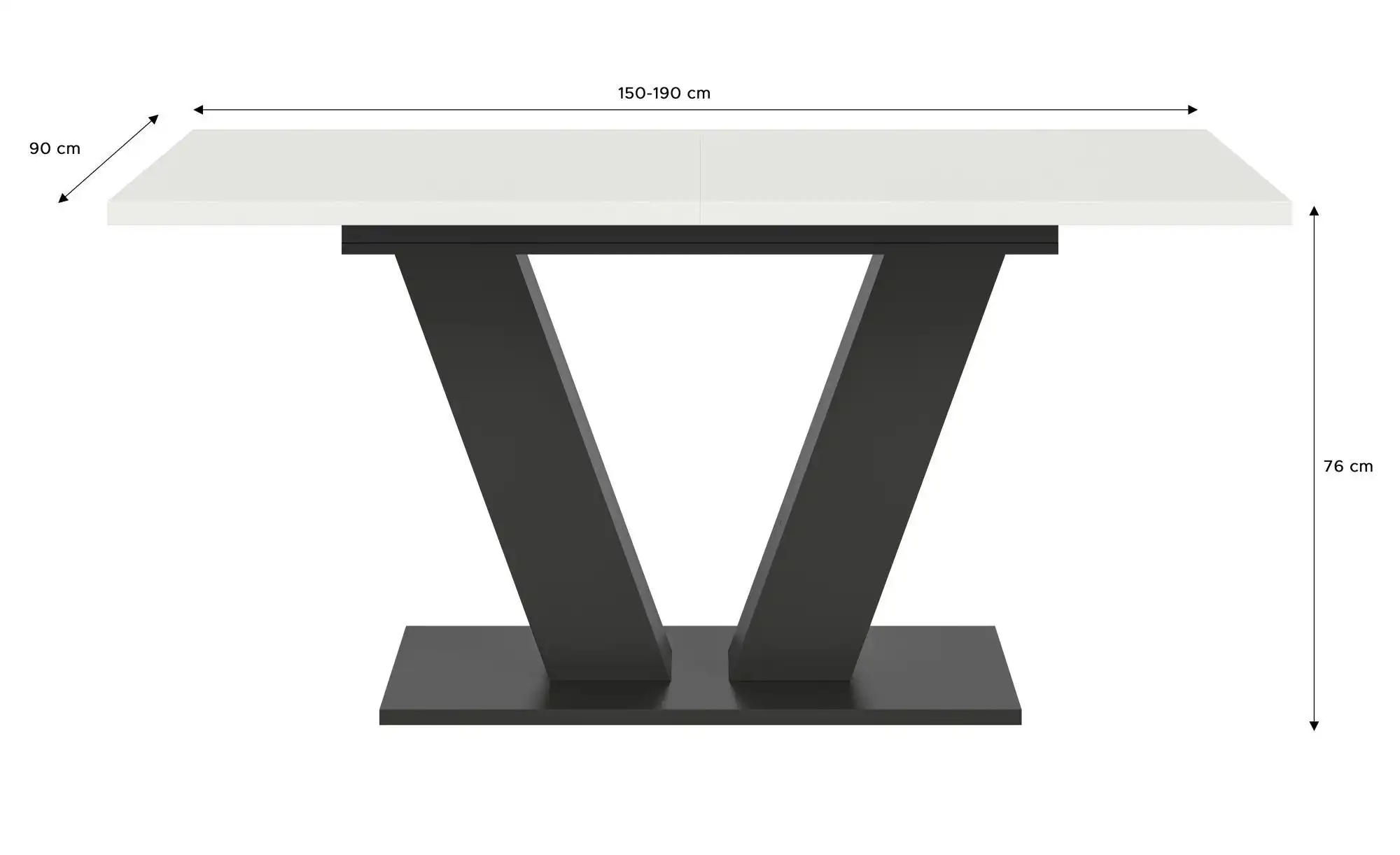 Esstisch 150 x 90 cm ausziehbar Moritz