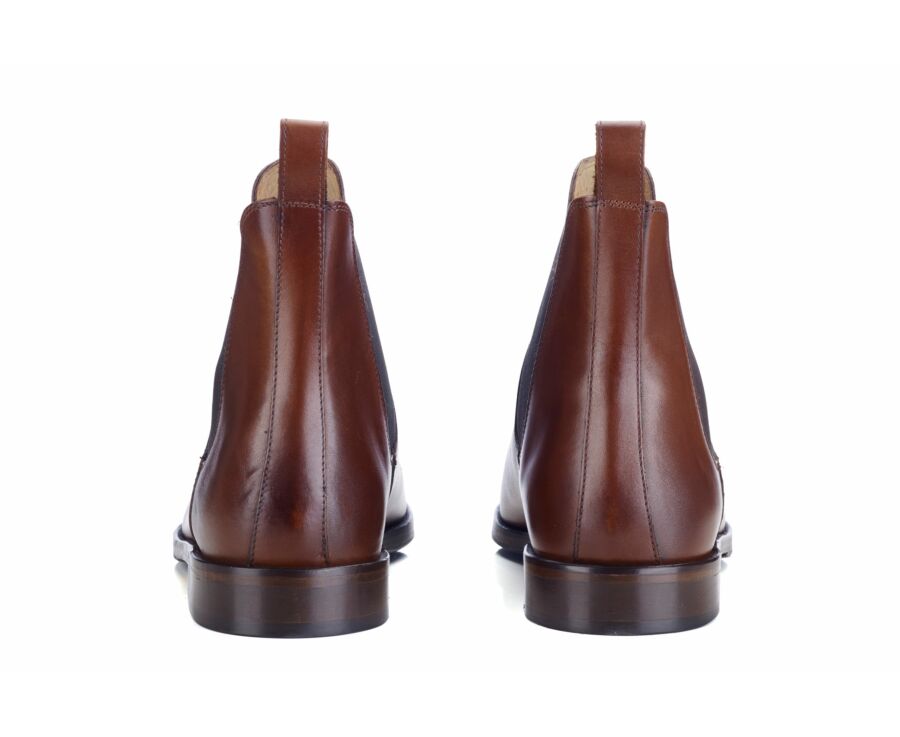 Chelsea boots cuir homme Châtaigne Patiné - FLAGER PATIN