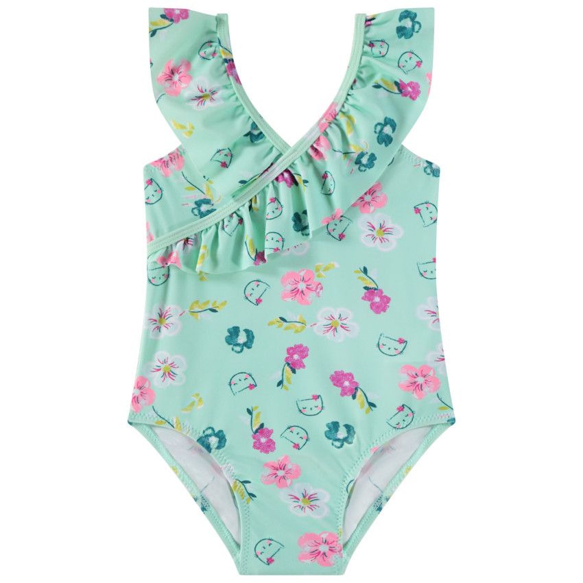 Maillot de bain 1 pièce imprimé fantaisie pour bébé fille - Vert