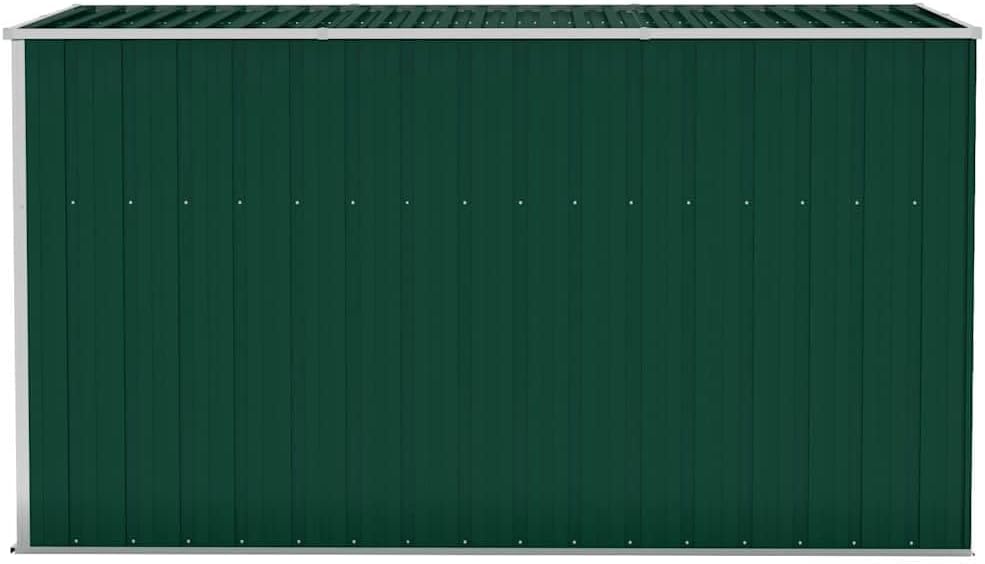 vidaXL Wand Geräteschuppen Kunststoffgriff mit Sperrfunktion Gerätehaus Gartenhaus Gartenschuppen Schuppen Grün 118x288x178cm Verzinkter Stahl