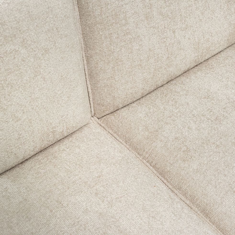 KUBO Canapé grand angle gauche fixe en tissu tramé - beige