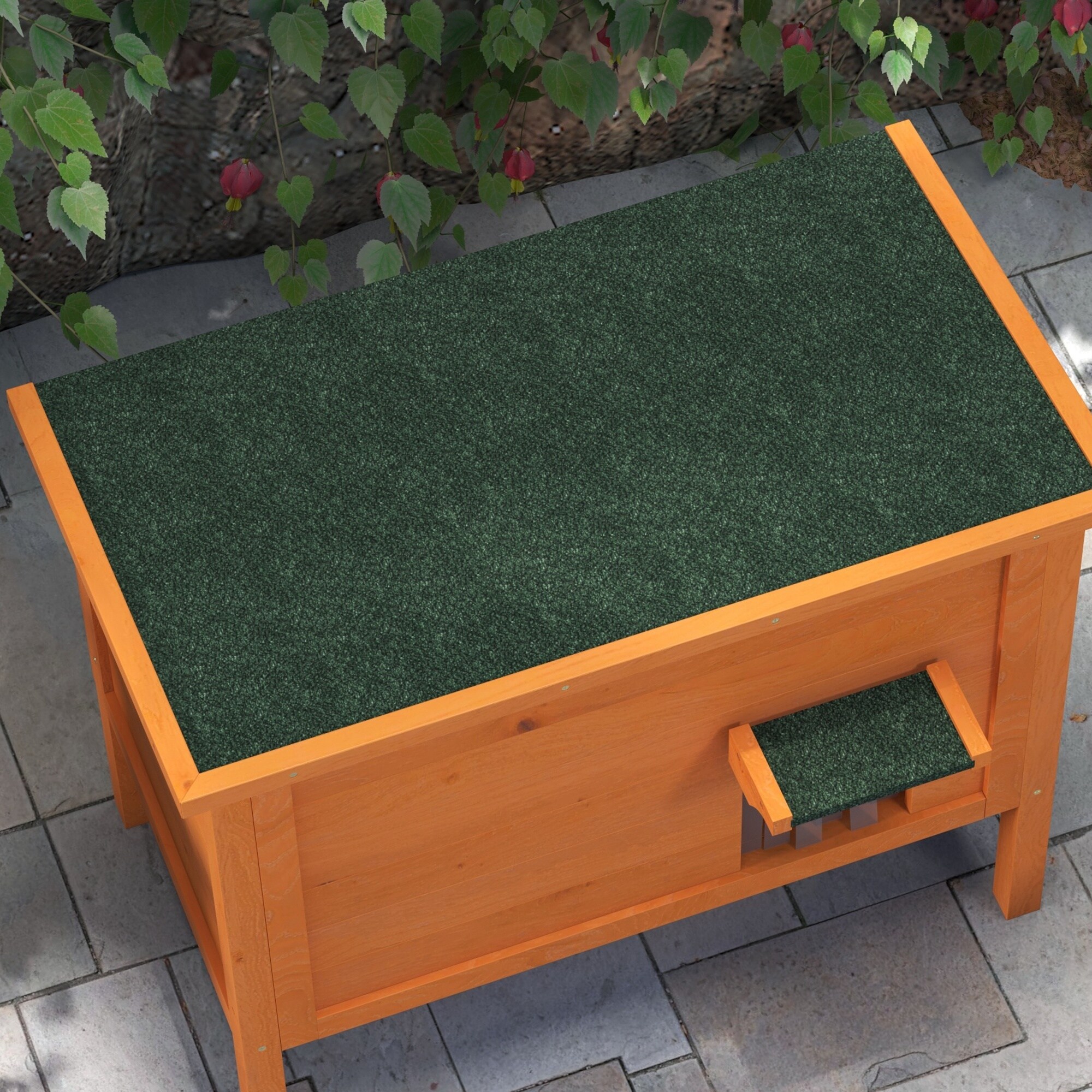 PawHut Katzenhütte mit Dach und Katzenklappe orange 85L x 50B x 68,5H cm