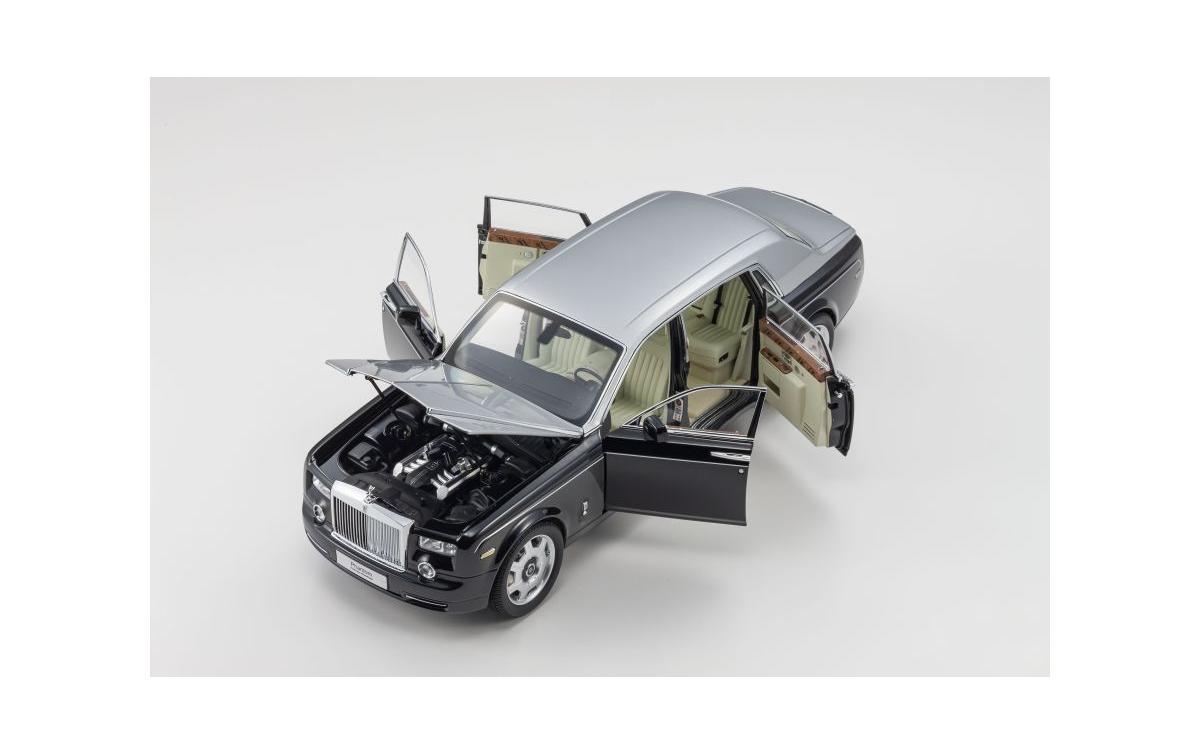 Rolls-Royce Phamtom EWB Schwarz / Silber, 1:18<br>Detailgetreues Modellauto für Sammler im Massstab 1:18