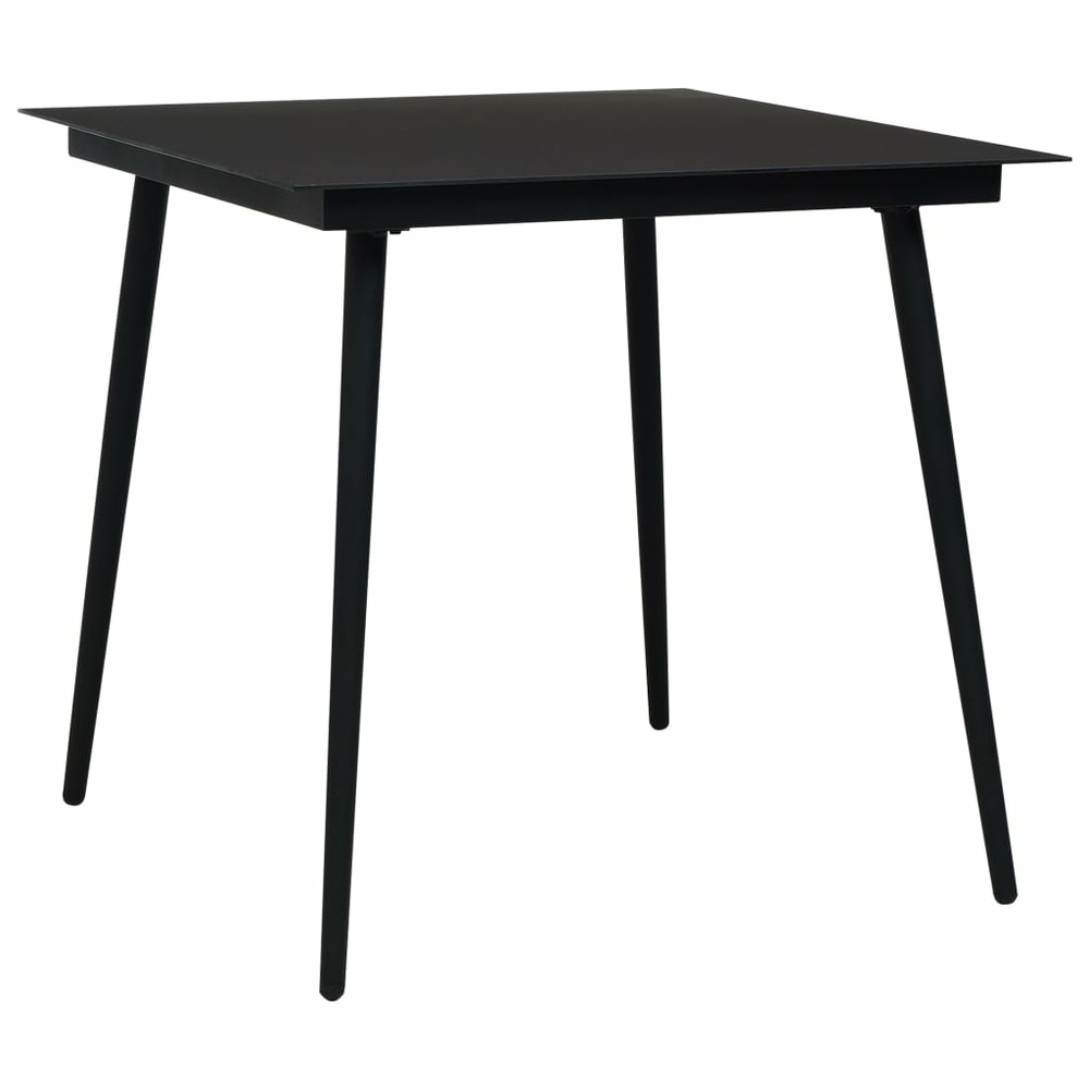 Mobilier à dîner d'extérieur 5 pièces corde en coton et acier noir