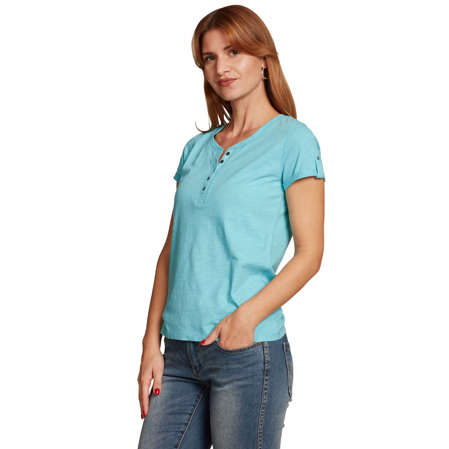 T-Shirt mit Knopfleiste
