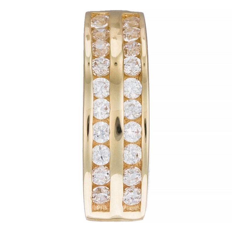 Boucles d'oreilles or jaune et oxydes de zirconium 