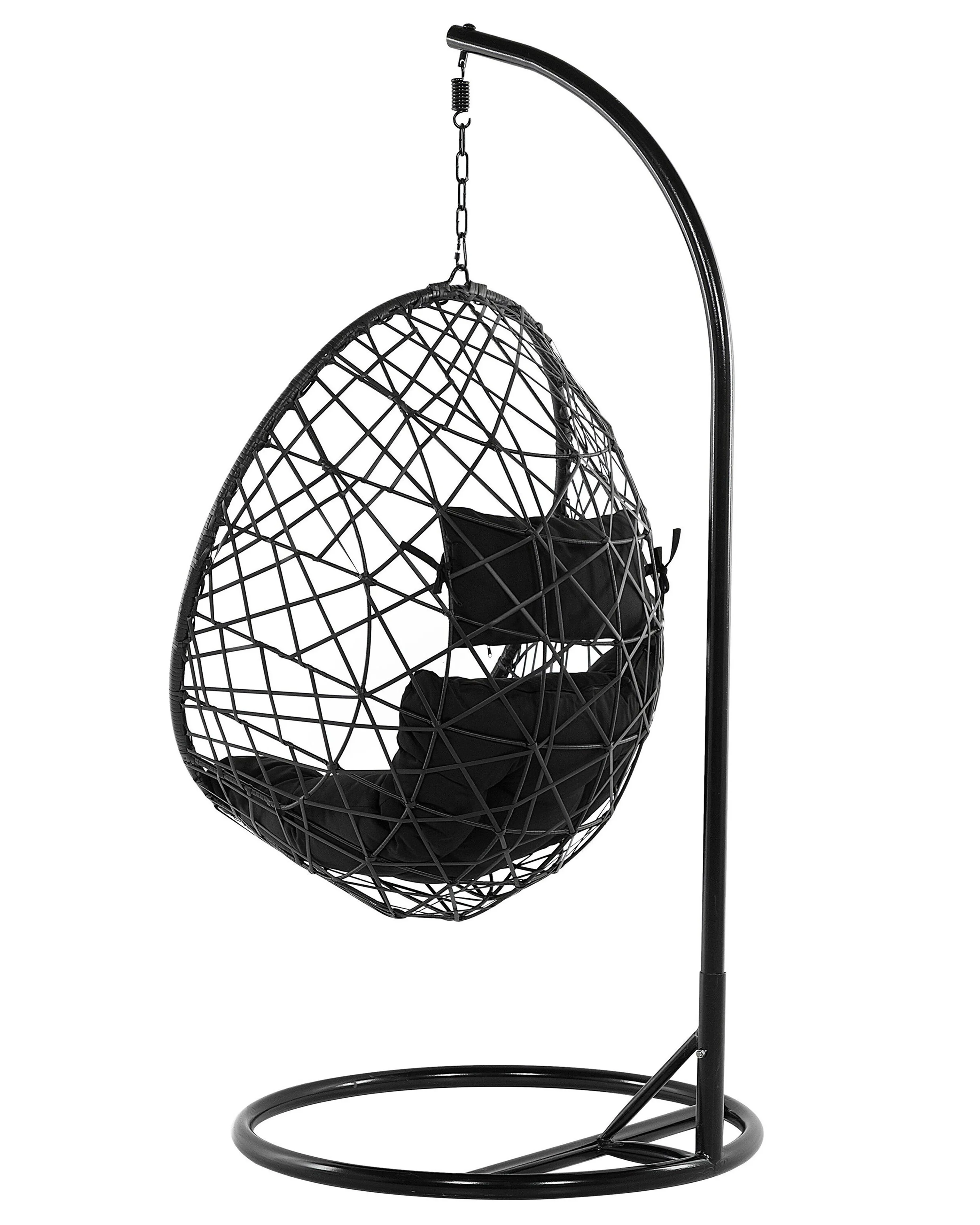 Hangstoel met standaard ALATRI PE rotan Zwart