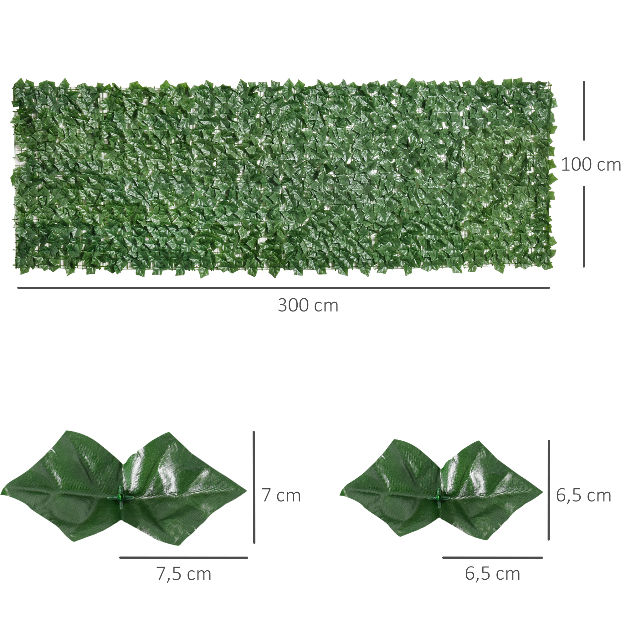 Rolo de cerca-viva artificial Outsunny para jardim externo