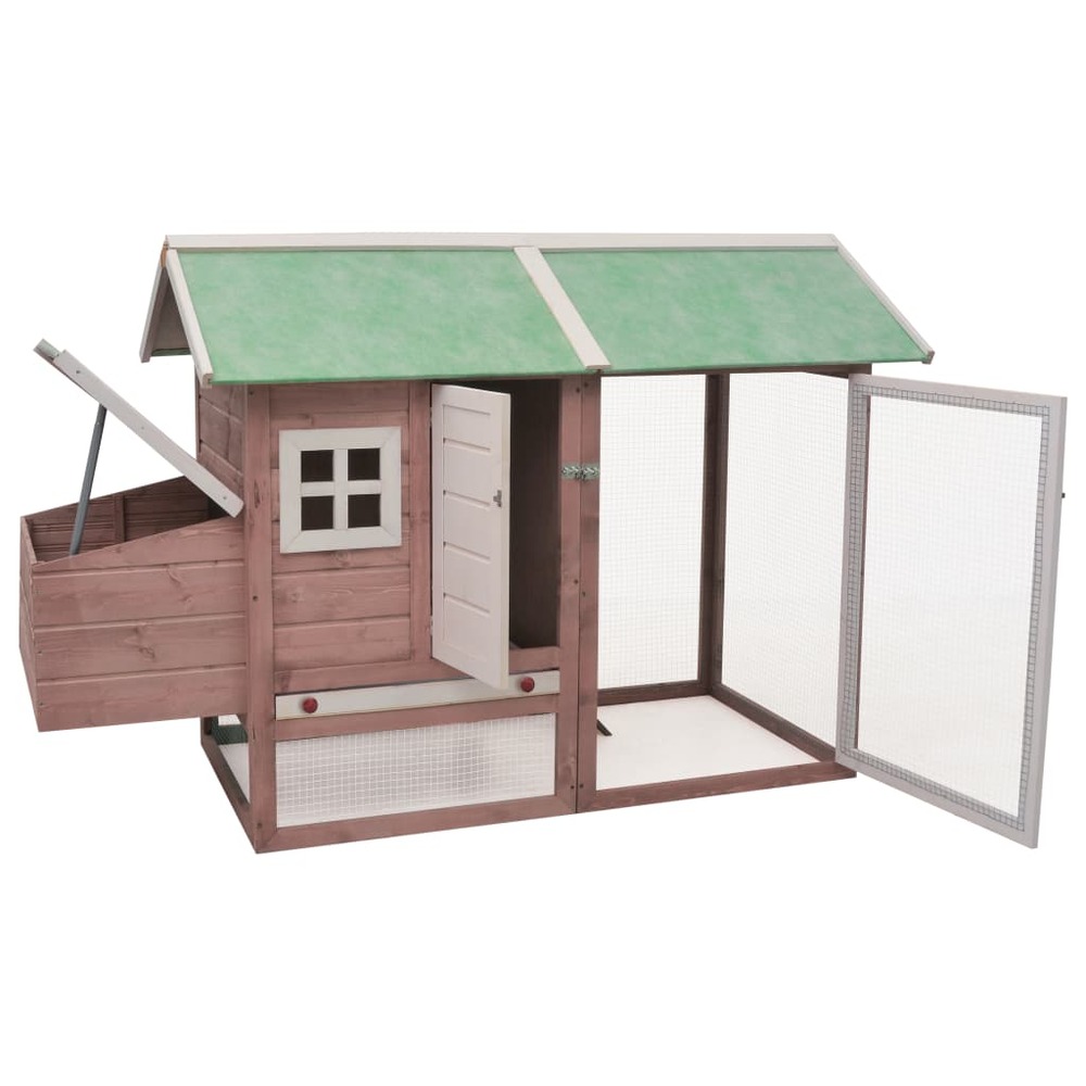 Poulailler 170 x 81 x 110 cm bois de pin massif et sapin moka