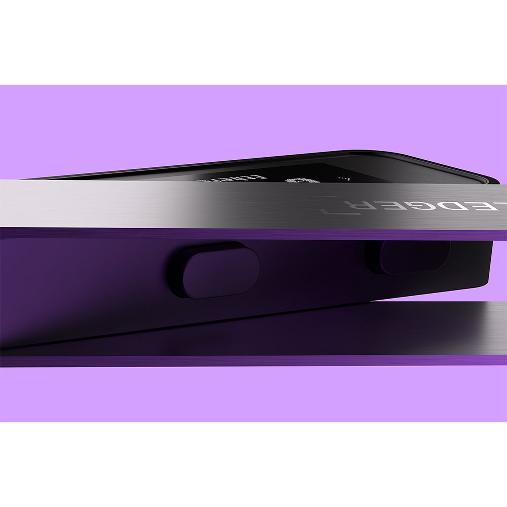 Nano S Plus Crypto Hardware Wallet Geldbörse Sicherheitschip Krypto-Währungen Bitcoin / Ethereum / NFT's - Retro Gaming (Orange/Violett)