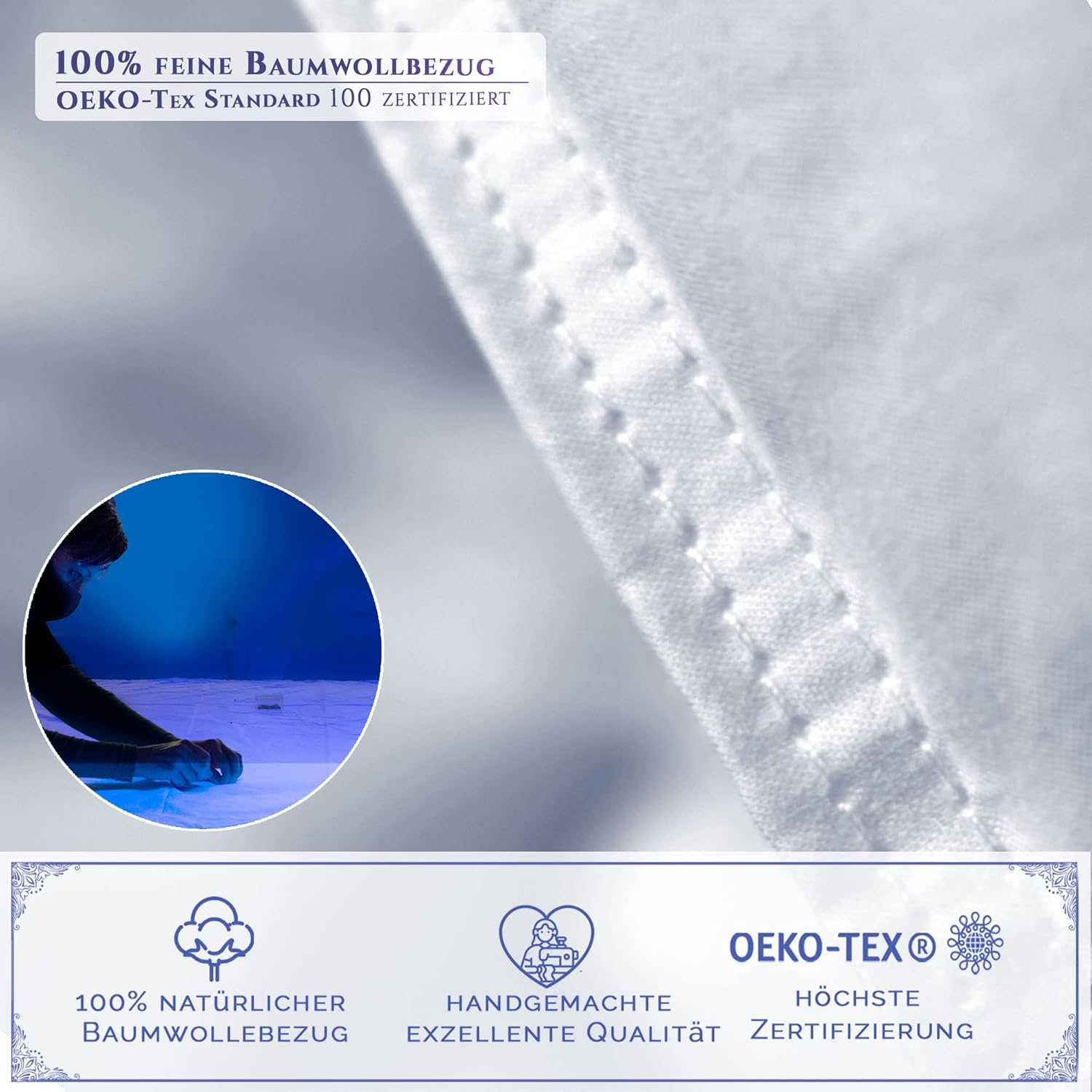 Aura® Luxus Ganzjahres Daunendecke 135x200 cm | Deluxe 100% ungarische Gänsedaunen Klasse I | Oeko-TEX® Standard 100 | Allergikergeeignet Bettdecke für Frühling & Herbst