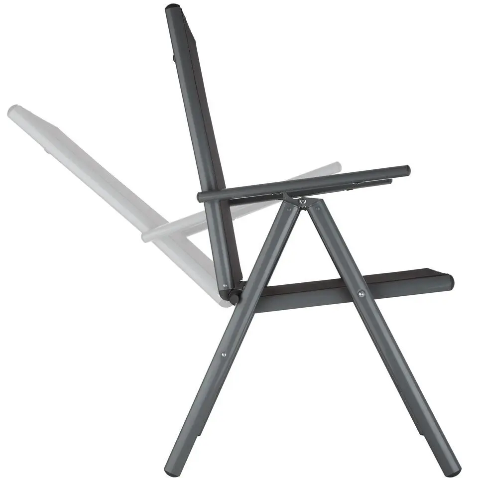 tectake Aluminium tuinstoelen inklapbaar, Antraciet