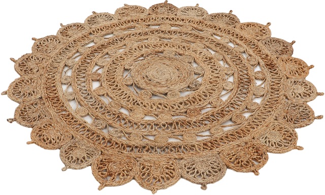 carpetfine Teppich »Cate Juteteppich Naturfaser« rund 5 mm Höhe 100 % geflochtene Jute, beidseitig nutzbar