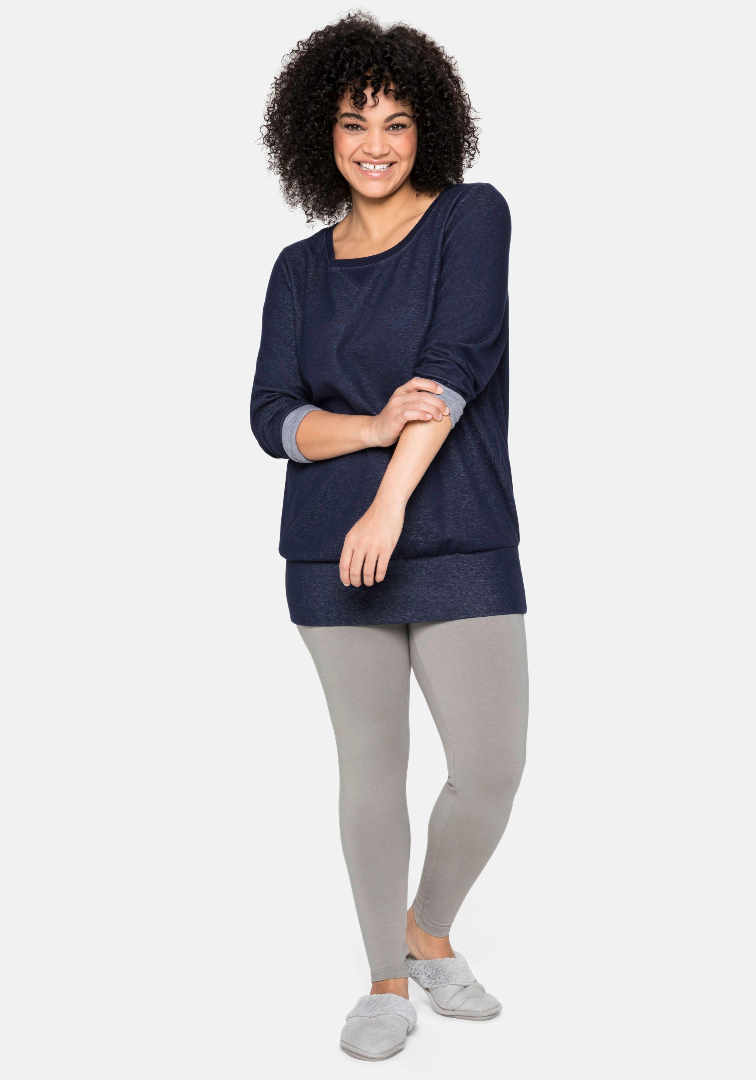 Longshirt mit breitem Saumbündchen
