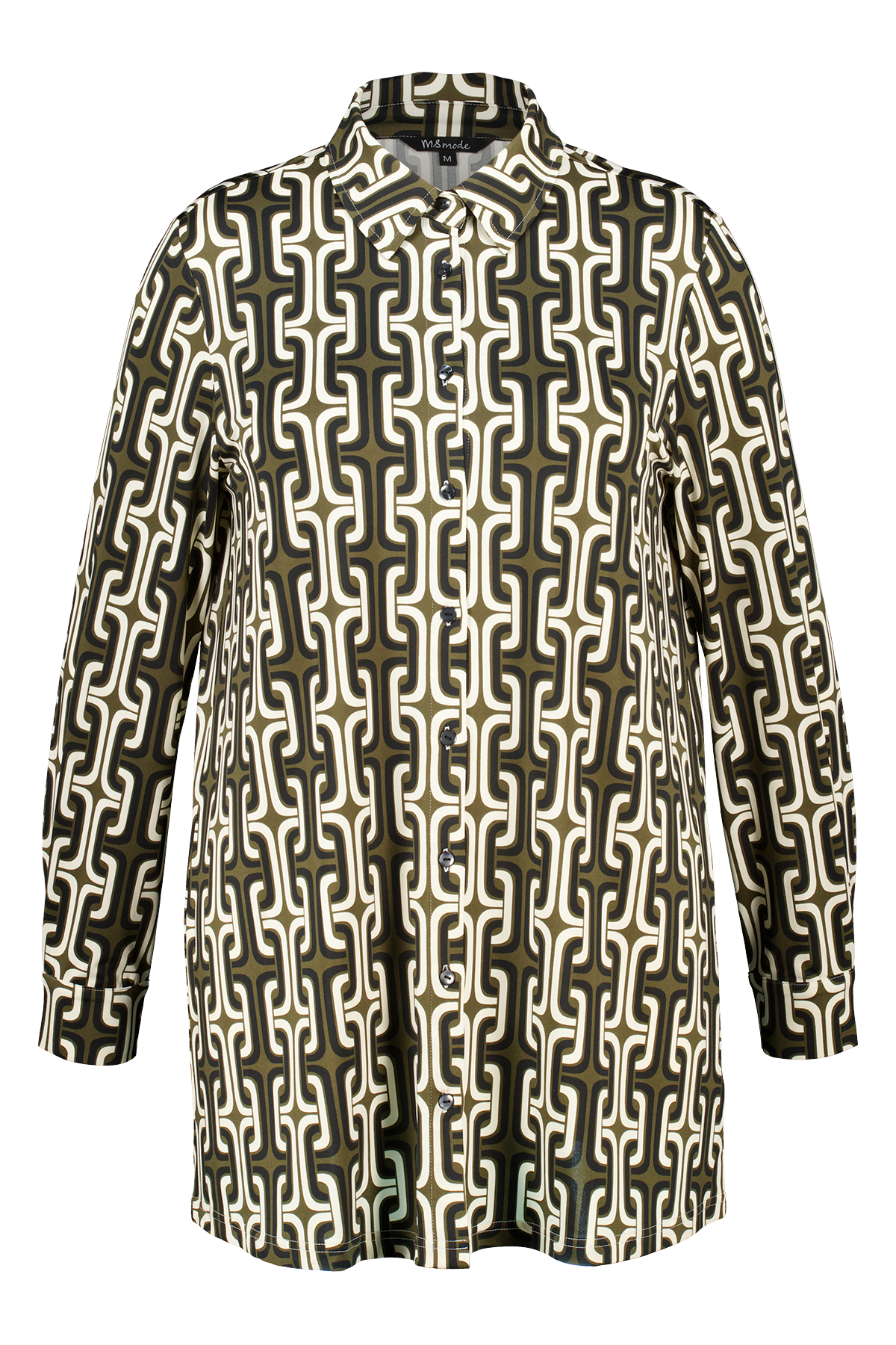 Lange blouse met print Multi Khaki