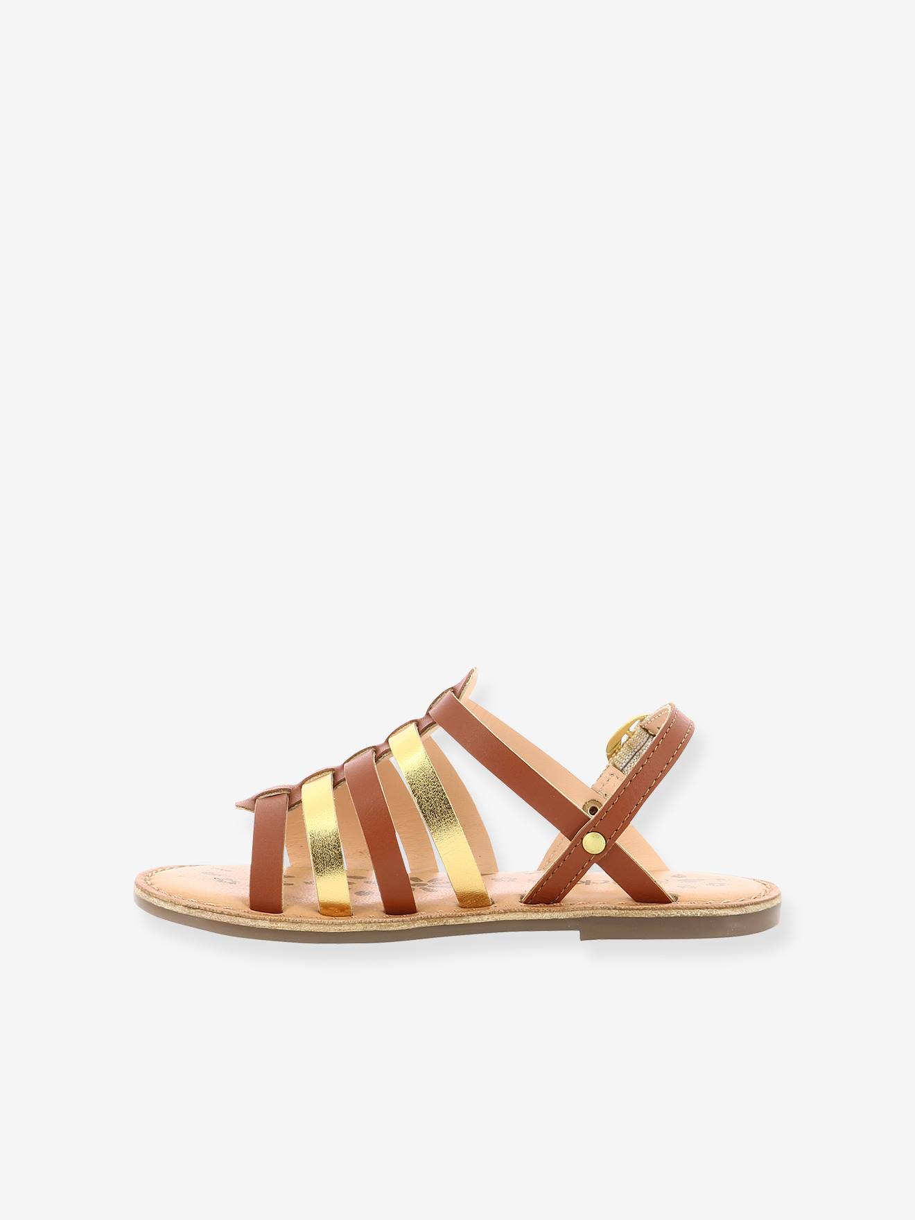 Sandálias KICKERS® Dixon Diva em couro liso marrom médio