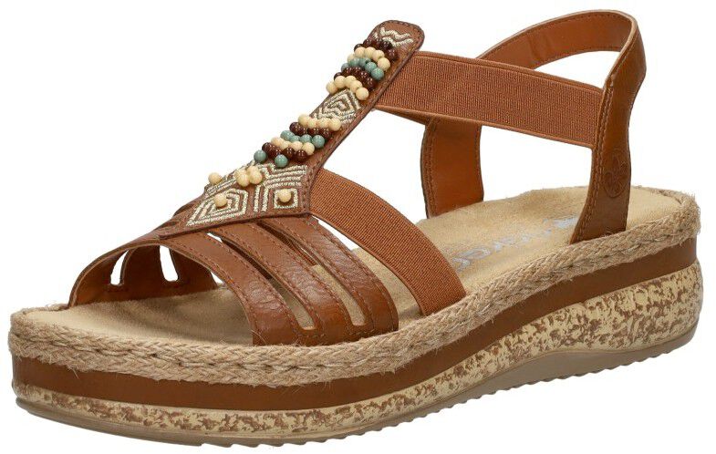 Rieker Sandalen Plat cognac