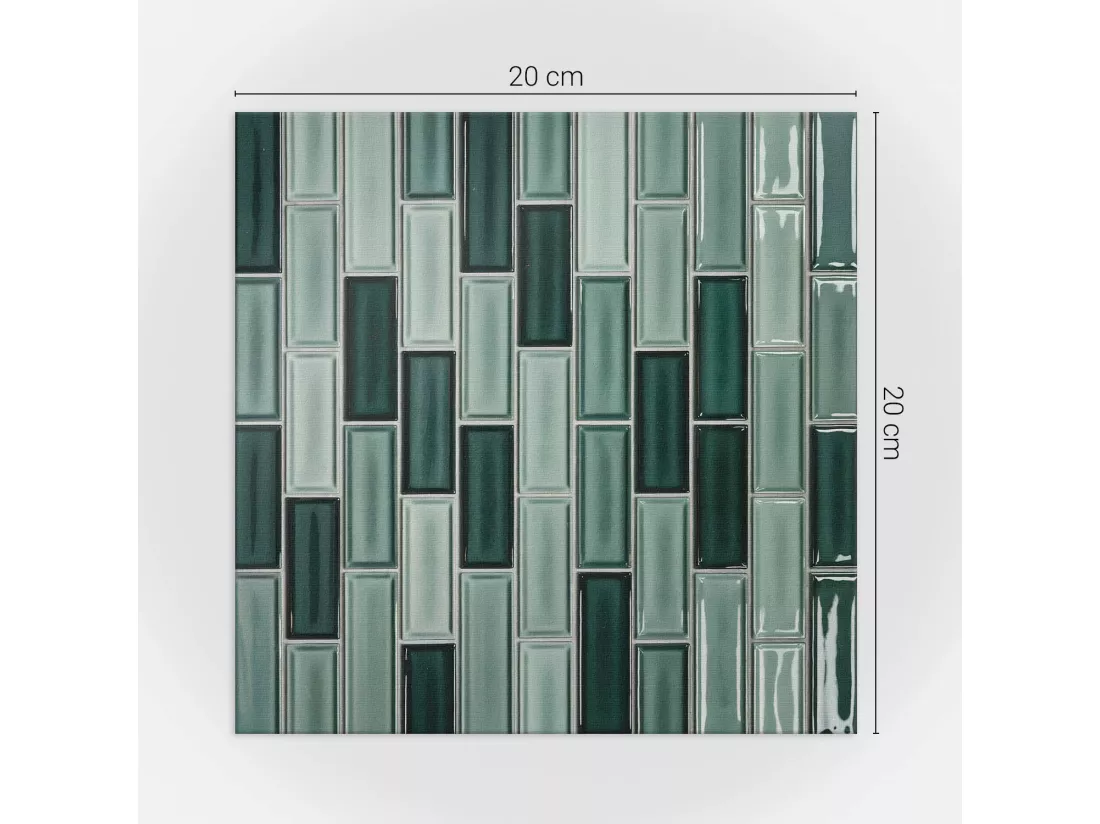 Carreaux autocollants PVC, Carrelage PVC adhésif - 20x20x20 - Mosaïque rectangulaire en nuances