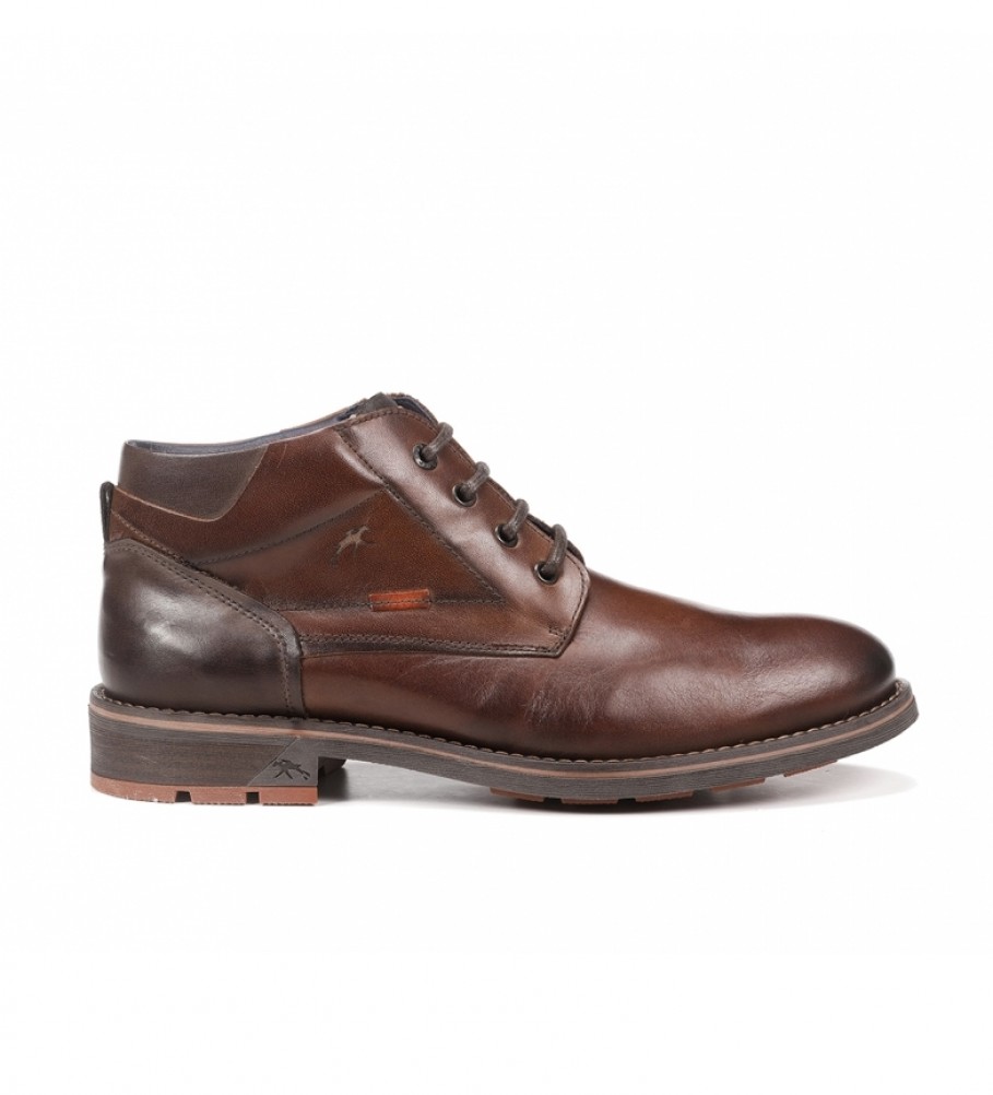 Botas de cano curto Fluchos em couro atoalhado F1341 marrom