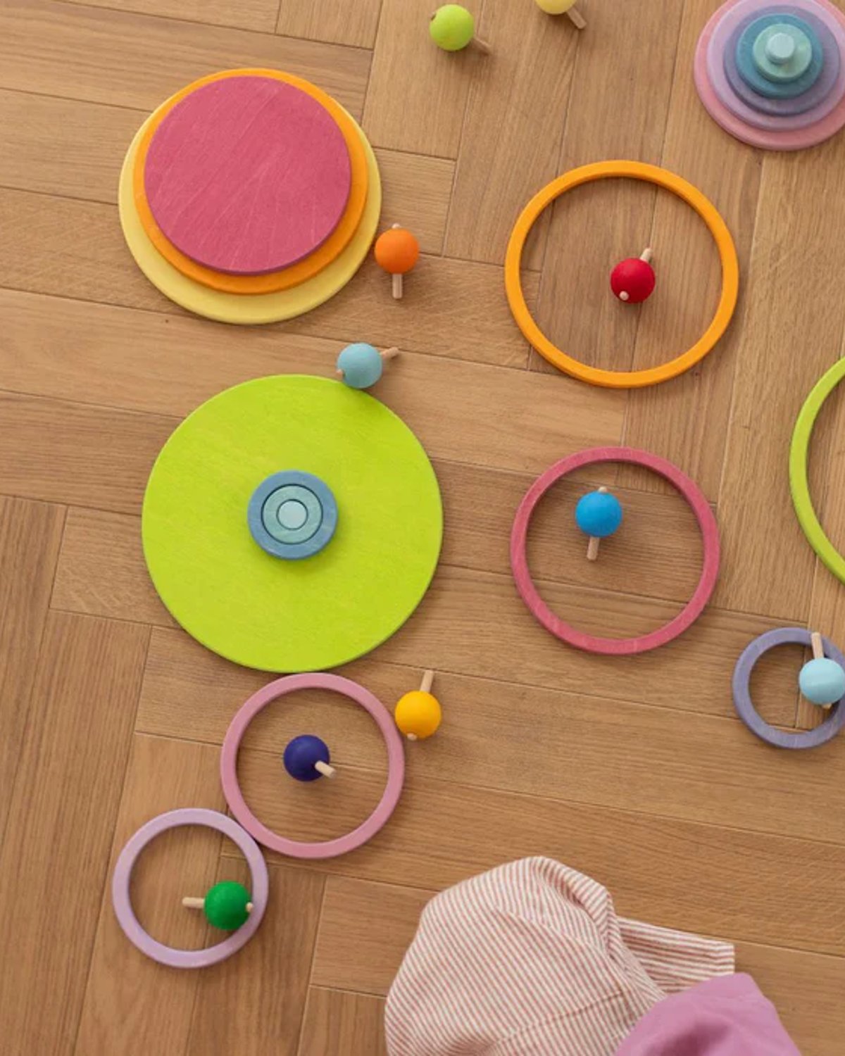Sett med Snurrebass 6stk | Pastel Spinning Top