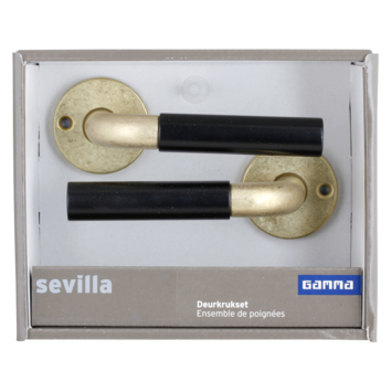 Gamma deurkruk set Sevilla rond rozet messing mat