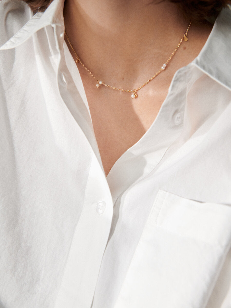 Pernille Corydon  Ocean Pearl halskæde - sølv
