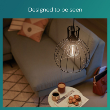 Philips LED globe E27 15W filament smoky niet dimbaar