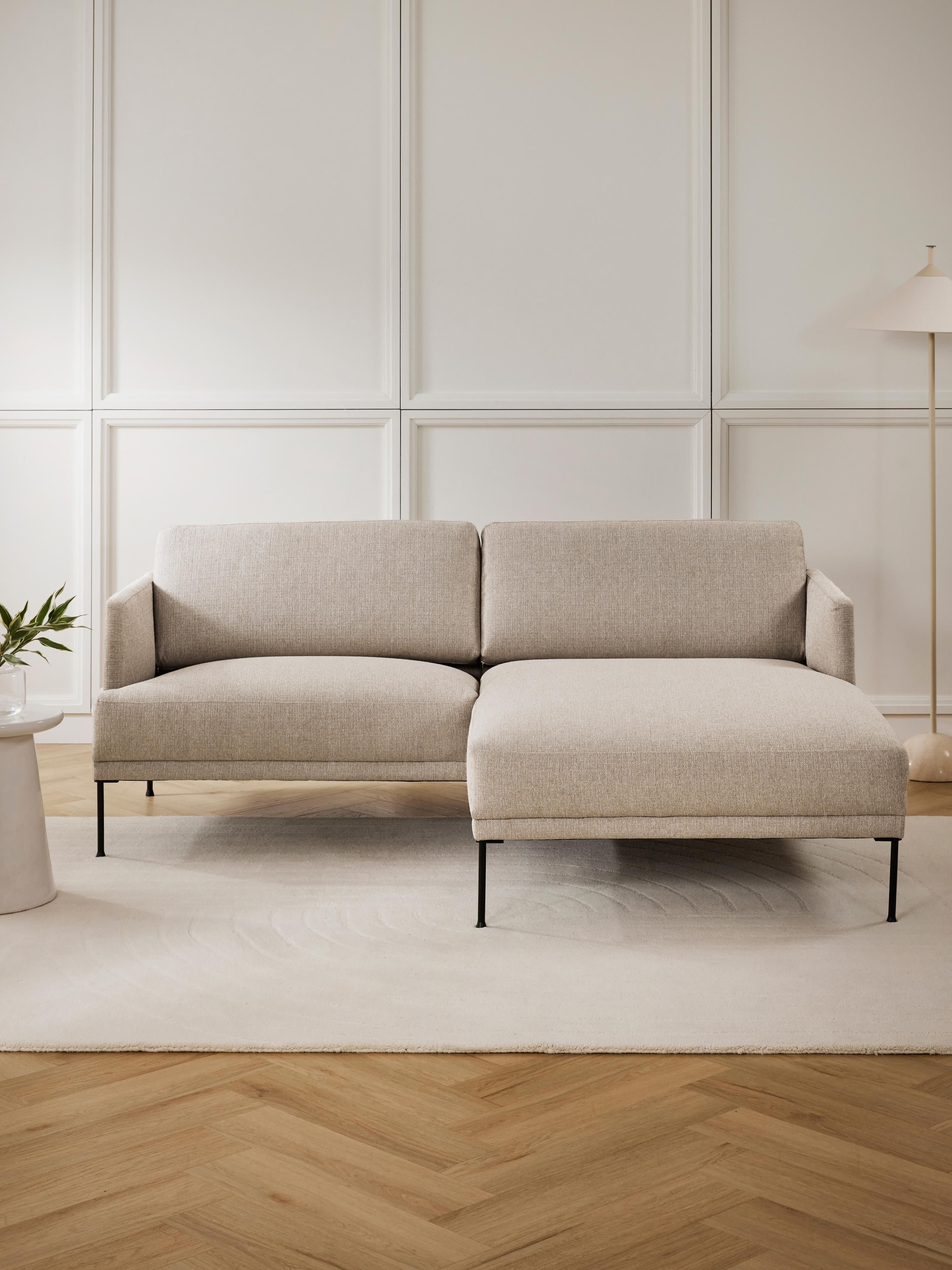 Kleine beige hoekbank Fluente