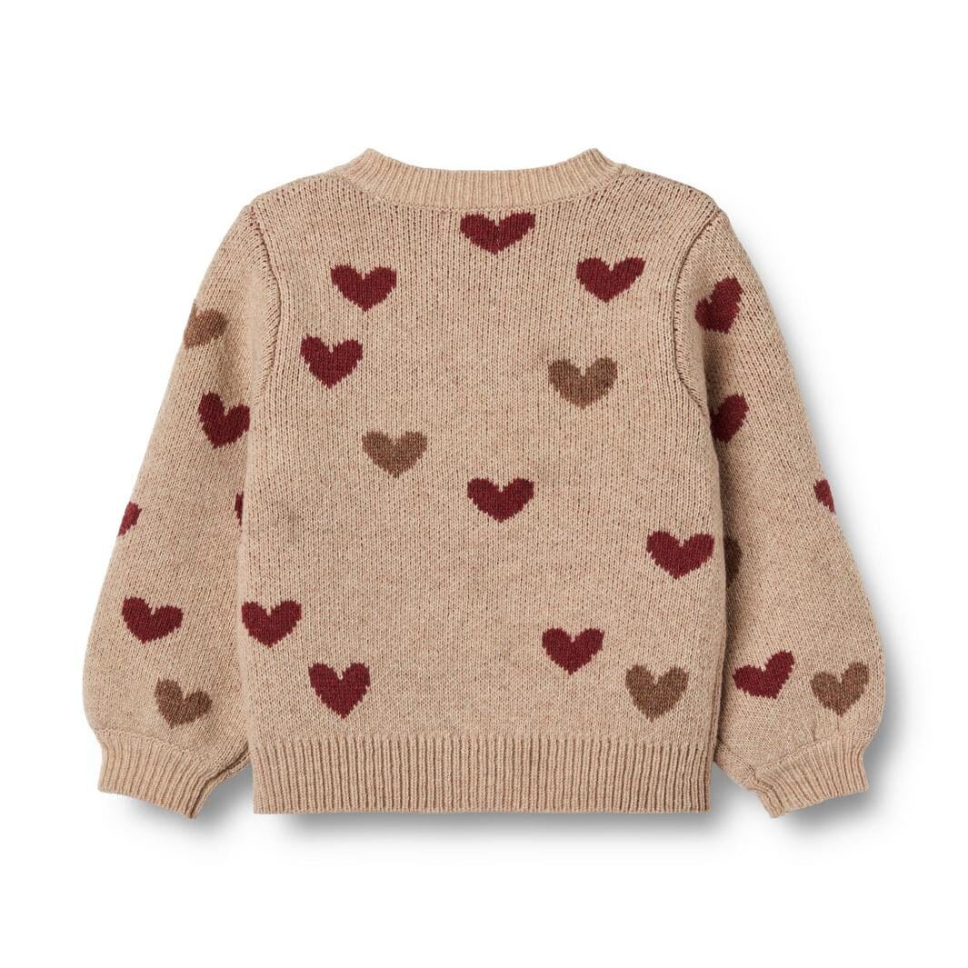 Wheat Jacquard Cardigan Hearts 0566k-572