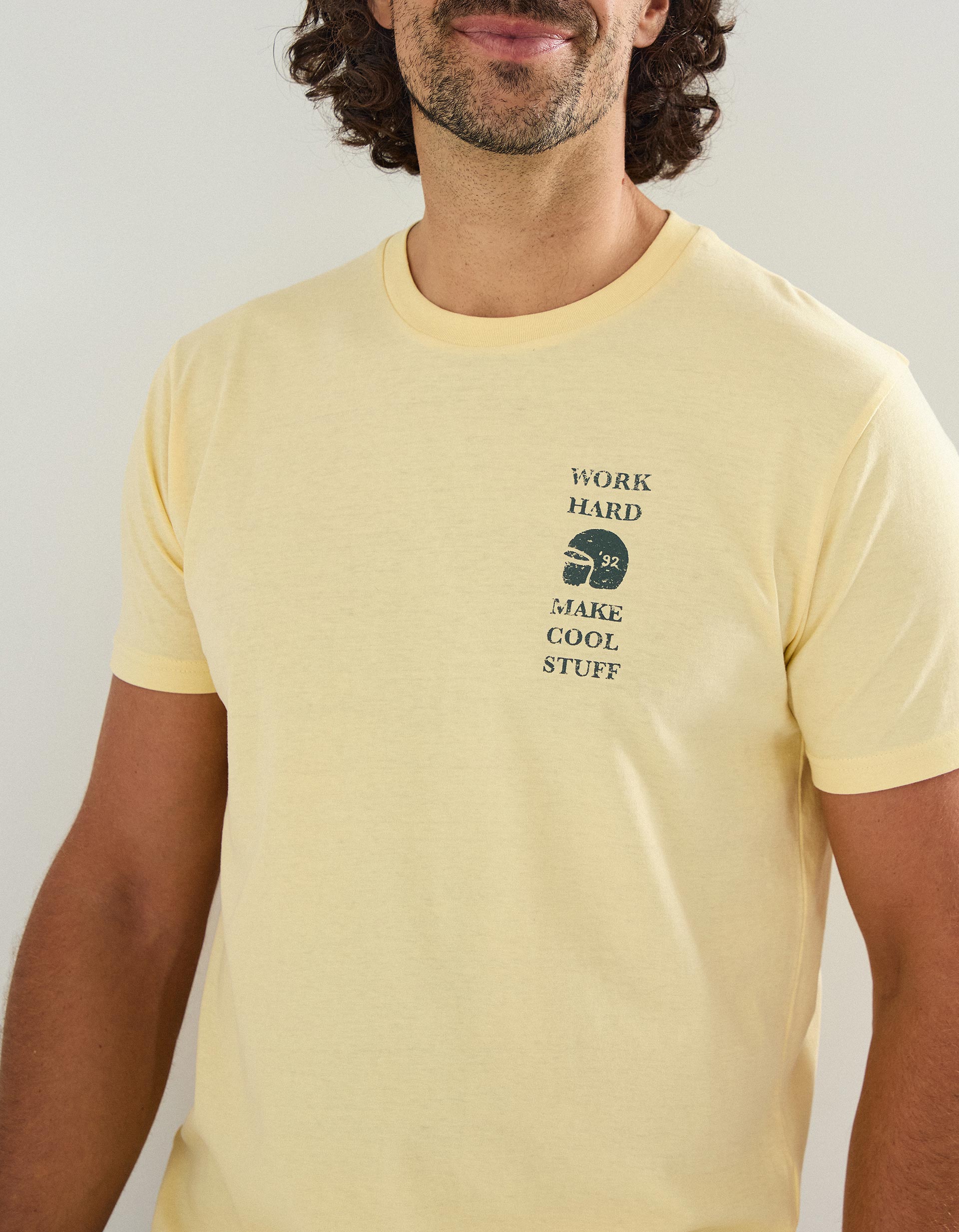 T-shirt Print, Homem, Amarelo Claro