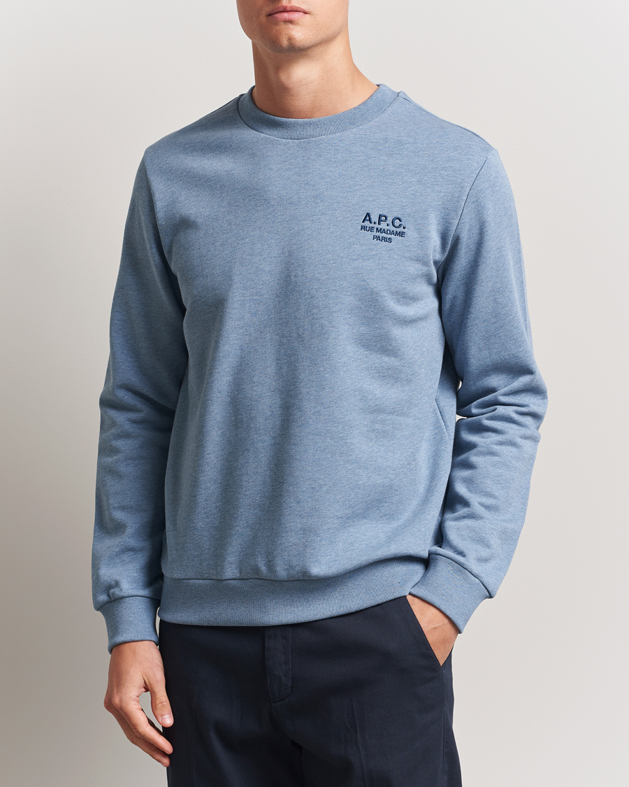 A.P.C. Rue Madame Sweatshirt Blue Melange/Navy