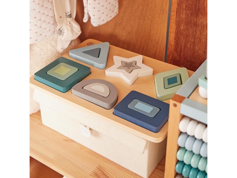 bieco Holzpuzzle Formen Geometrisches Baby Holzpuzzle