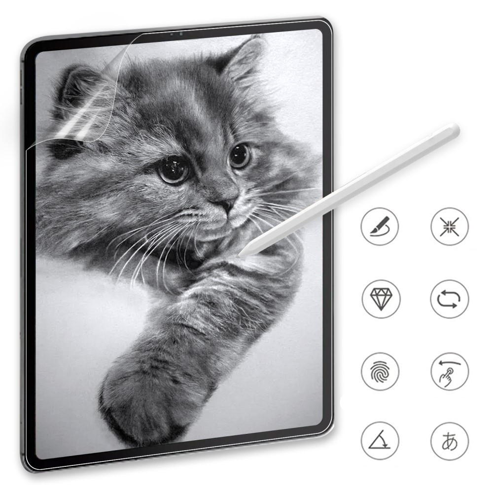 Samsung Galaxy Tab S11 / S10 Lite / S10 FE / S9 FE / Tab S9 / Tab S8 / Tab S7 Privacy Vollbild Panzer Display Schutzfolie Papier-Textur (Paper-Feel)
