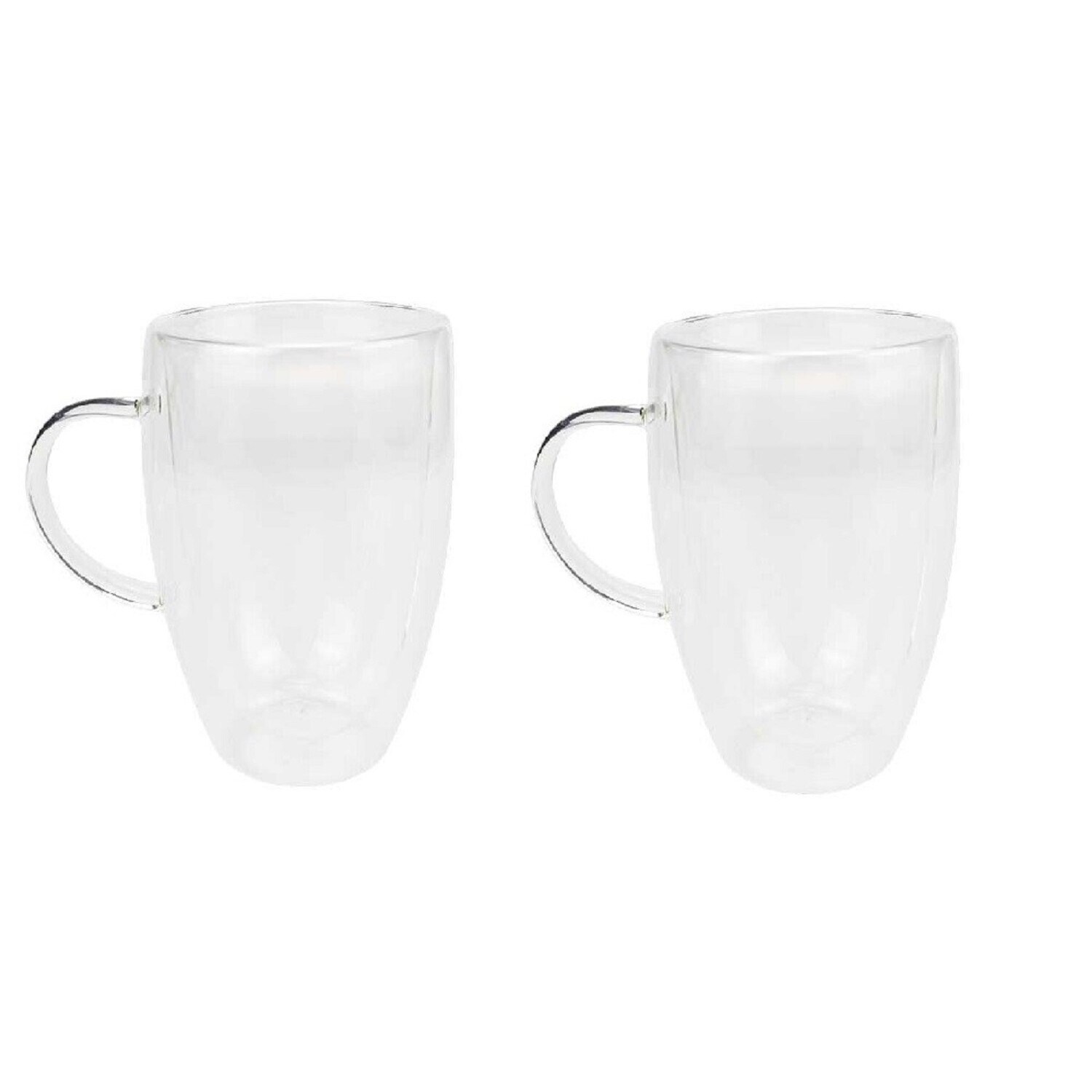 2er Set Doppelwandiges Thermoglas mit Henkel Teetassen Doppelwand