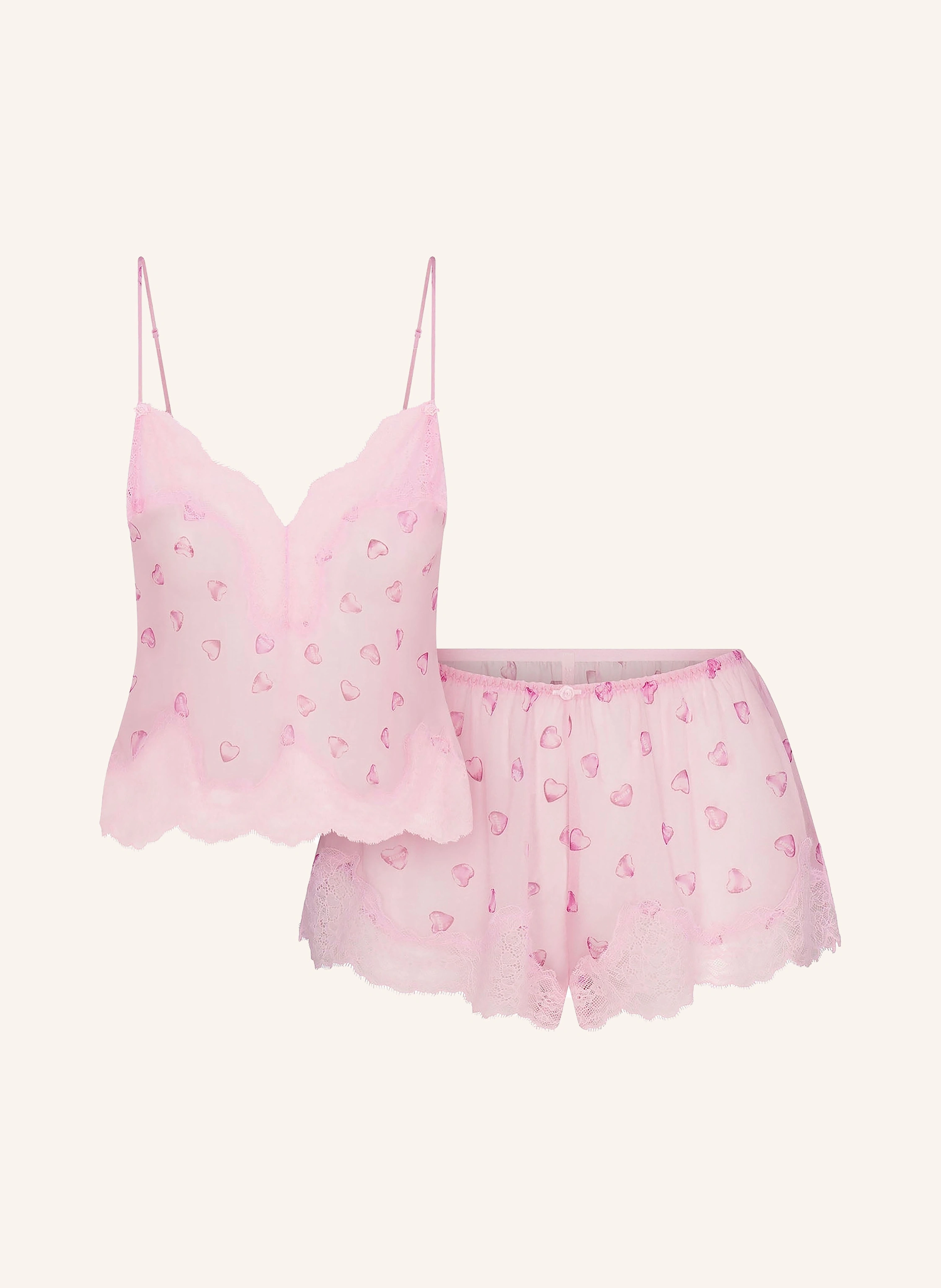 SKIMS Shorty-Schlafanzug SKIMS ROMANCE LACE aus Seide