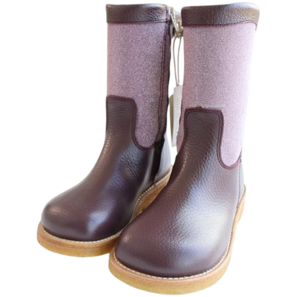 Køb Angulus Aubergine/Aubergine Glitter TEX Støvle Med Glitter Og Lynlås