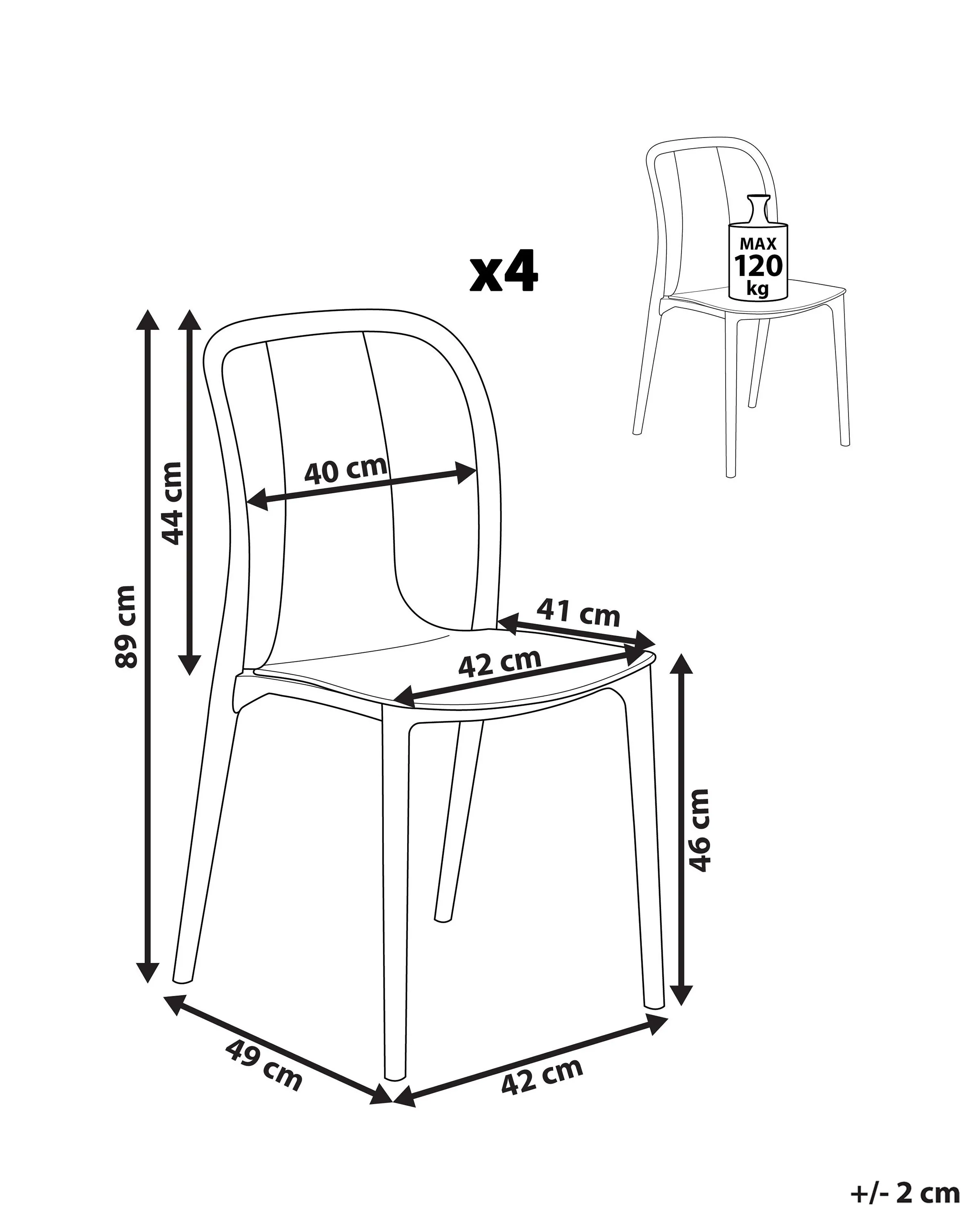 Set van 4 tuinstoelen SPEZIA Wit