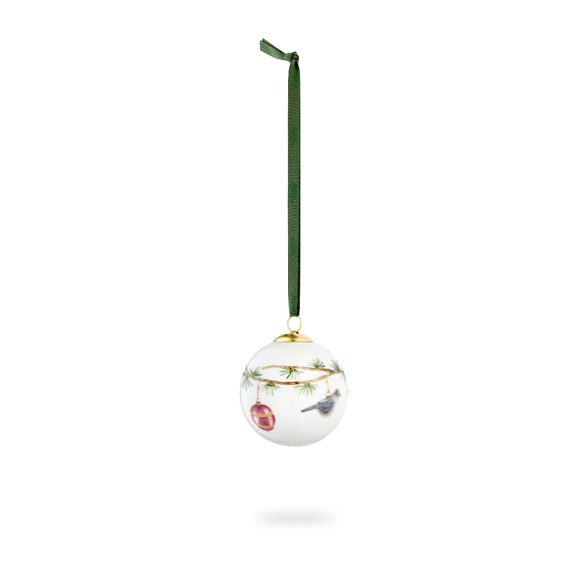 Kähler  Hammershøi Christmas kugle 2019, hvid m. deko - Ø6 cm.