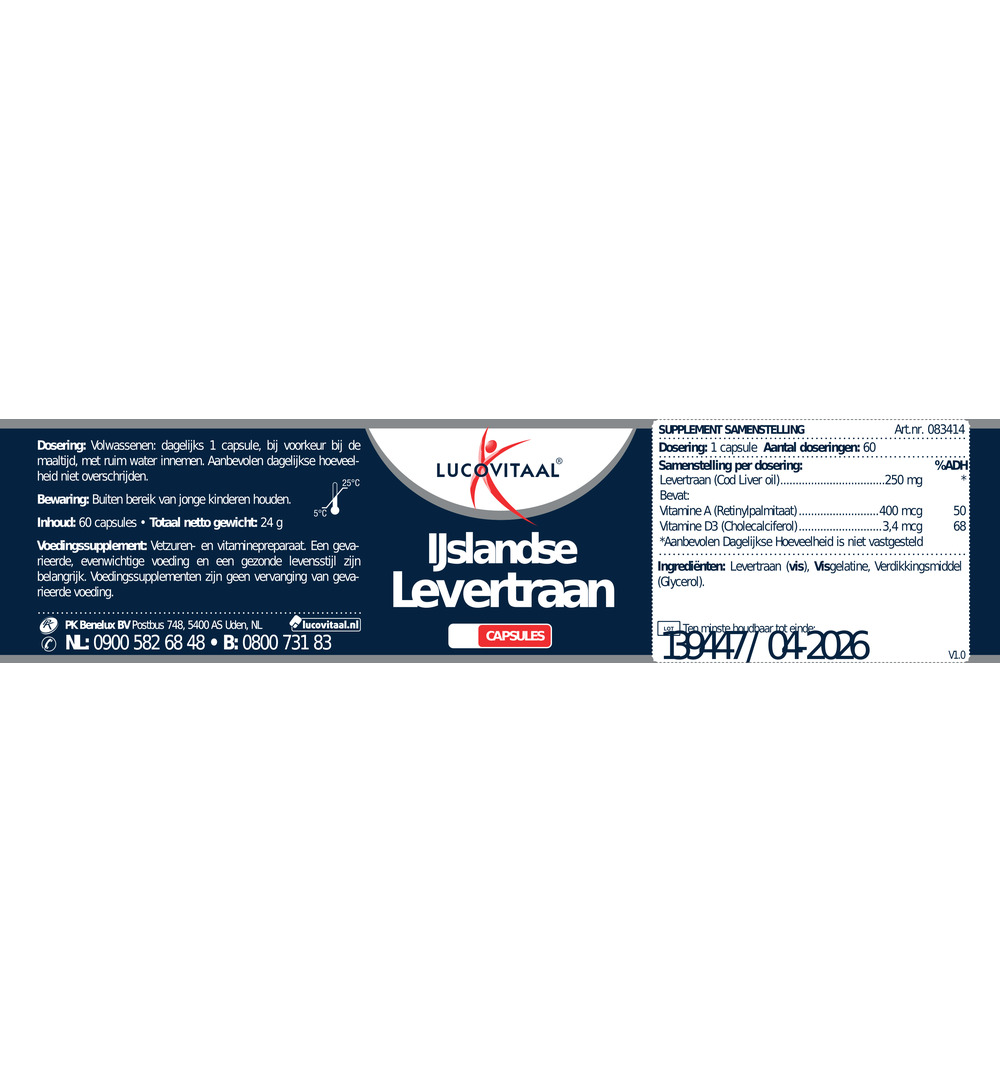 Lucovitaal Ijslandse Levertraan (60 capsules)