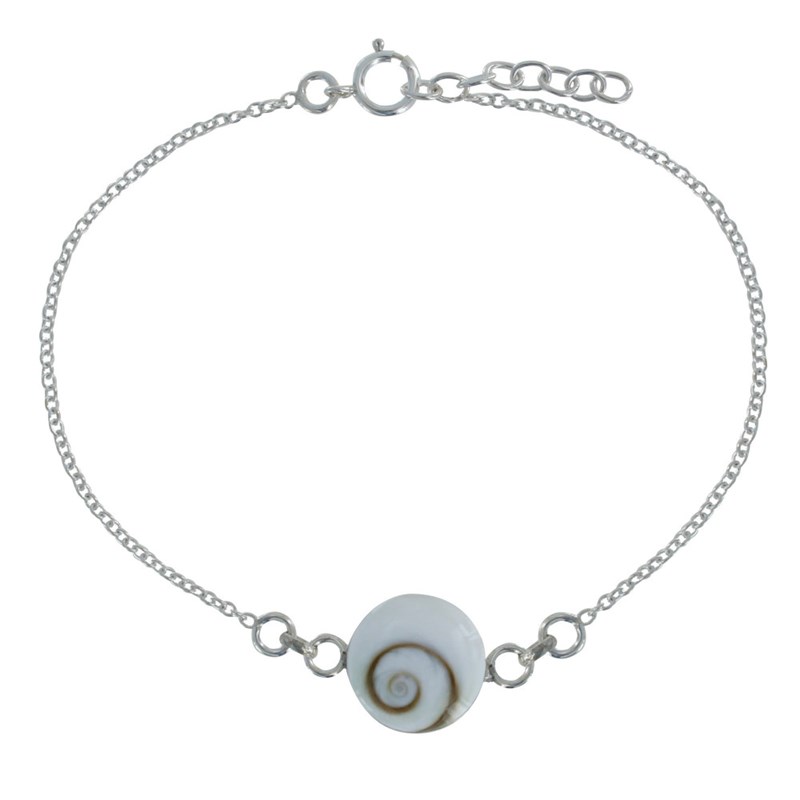 Bracelet Argent Oeil de Sainte Lucie Rond- Grand Modèle