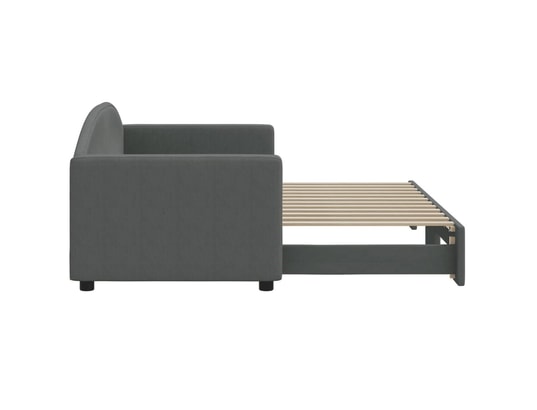 VIDAXL - Lit de jour avec lit gigogne gris foncé 80x200 cm tissu