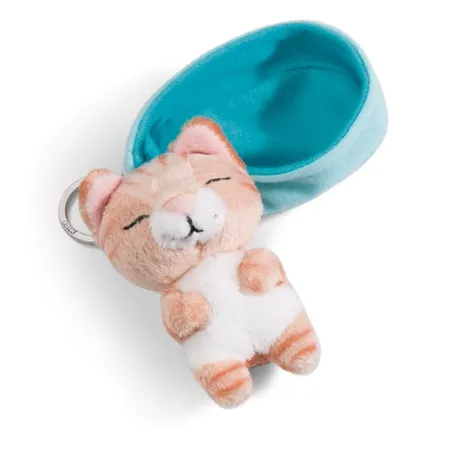 NICI Schlüsselanhänger Sleeping Pets Katze 8cm braun